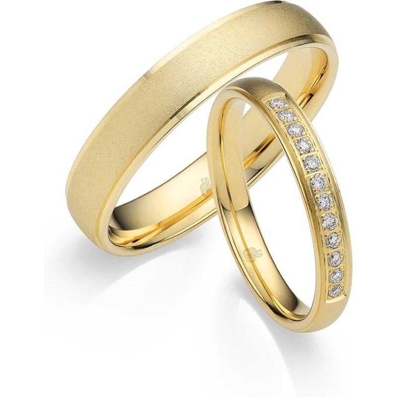 Rauschmayer RM-02 14k gouden trouwringen met 0,12 ct diamant