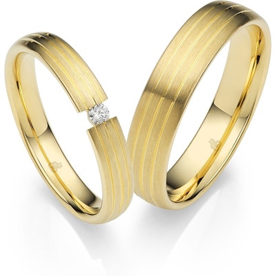 Rauschmayer RM-03 14k gouden trouwringen met 0,04 ct diamant
