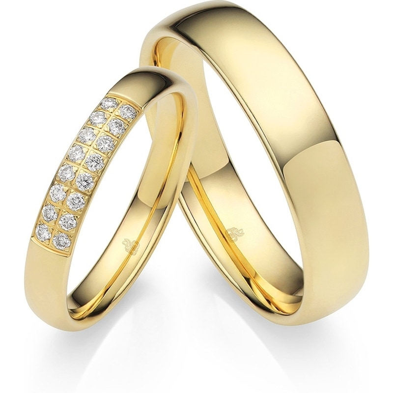 Rauschmayer RM-05 14k gouden trouwringen met 0,16 ct diamant