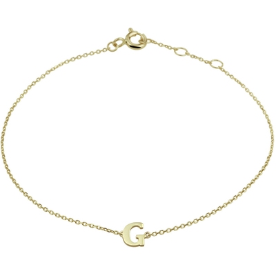 Treasure Collection TC-50713 14 karaat gouden armband met letter 16,5-18,5 cm