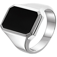 Treasure Collection TC-17086 Zilveren onyx herenring