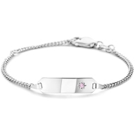 Treasure Collection TC-33627 Zilveren graveerarmband kinderen met zirkonia 20 mm