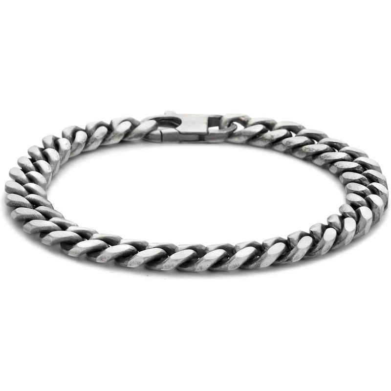 Treasure Collection TC-59545 Zilver geoxideerde gourmet schakelarmband 8,5 mm