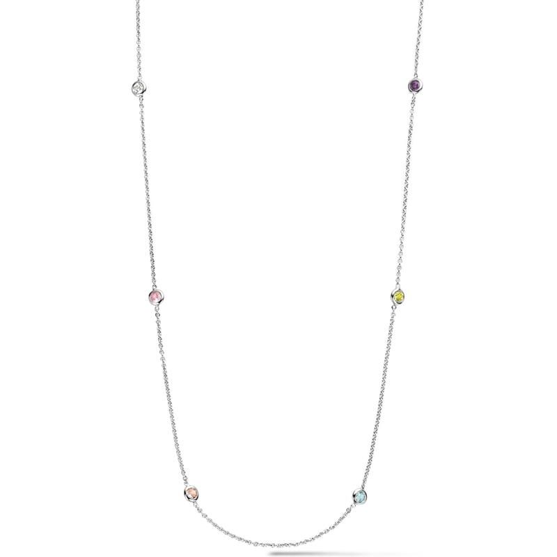 P197 Zilveren collier met zirkonia 40+4 cm