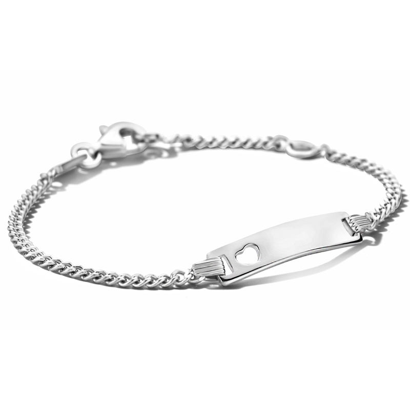 884660 Zilveren graveerarmbandje met hart 4,2 mm