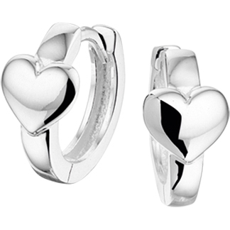Treasure Collection TC-43088 Zilveren klapcreolen hart
