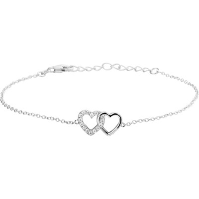 Treasure Collection TC-46621 Armband zilver ankerschakels hart met zirkonia 16-19 cm