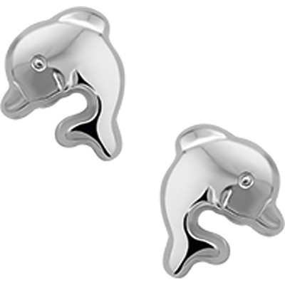 Treasure Collection TC-46568 Oorknoppen zilver dolfijn 6,5x7,5 mm
