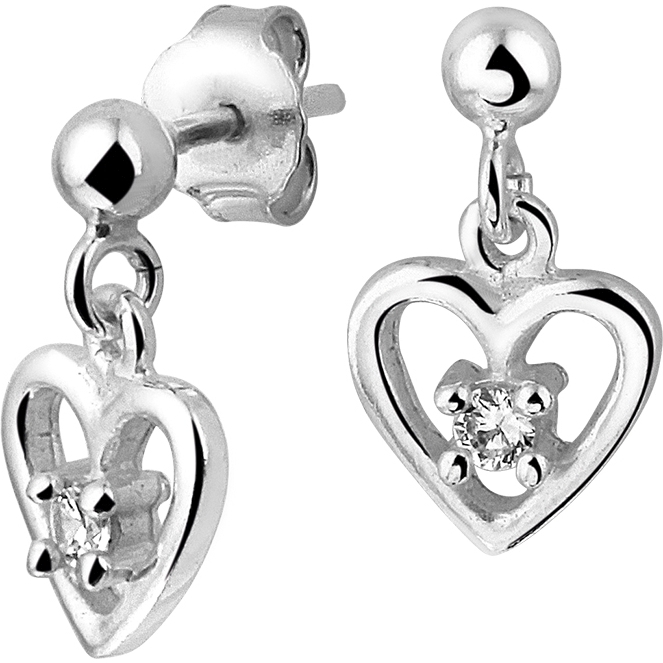 Treasure Collection TC-46579 Oorknoppen zilver met zirkonia hart