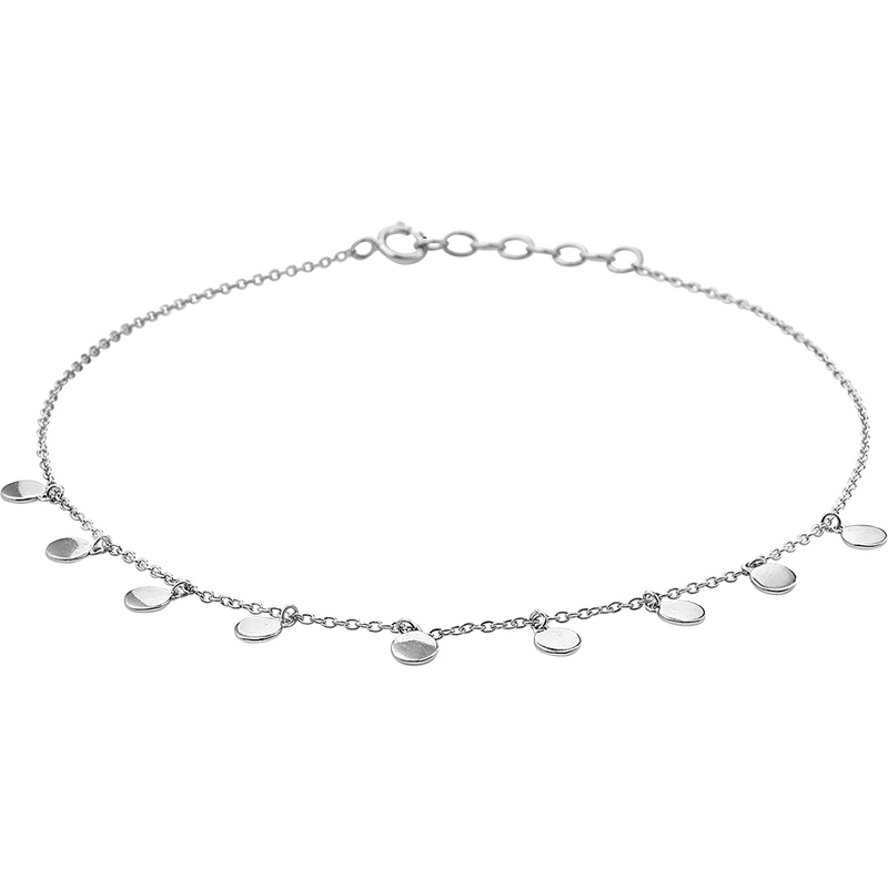 Treasure Collection TC-48846 Zilveren enkelbandje met rondjes 24-26 cm