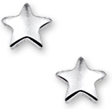 oorknoppen ster zilver gerhodineerd