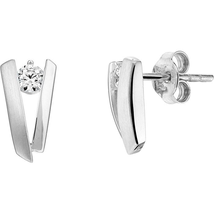 Treasure Collection TC-882286 Zilveren oorknoppen met zirkonia 11 mm
