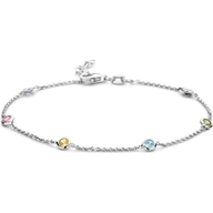 armband meerdere kleuren zirkonia 18  2 cm zilver gerhodineerd
