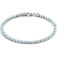 tennisarmband synth aquamarijn 28 mm 16  3 cm zilver gerhodineerd
