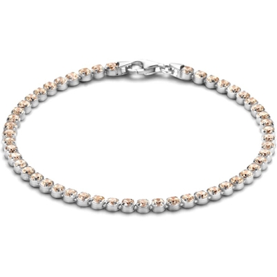 tennisarmband champagne zirkonia 28 mm 16  3 cm zilver gerhodineerd