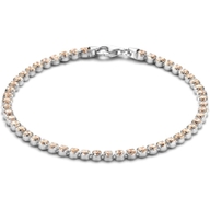 tennisarmband champagne zirkonia 28 mm 16  3 cm zilver gerhodineerd