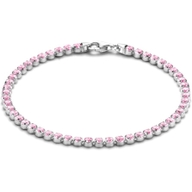 tennisarmband roze zirkonia 28 mm 16  3 cm zilver gerhodineerd
