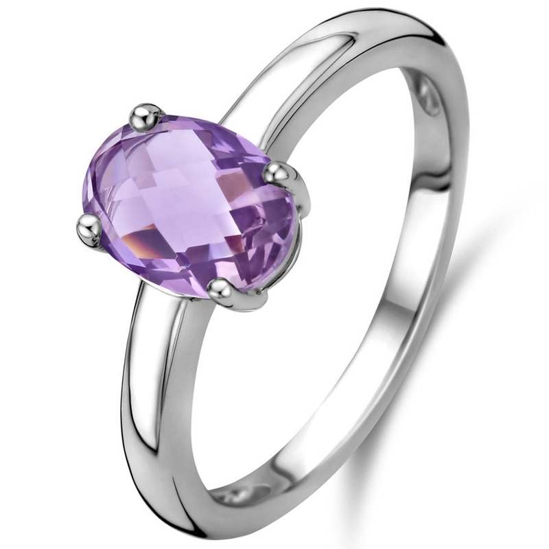 884354 Zilveren ring met amethist 8 mm