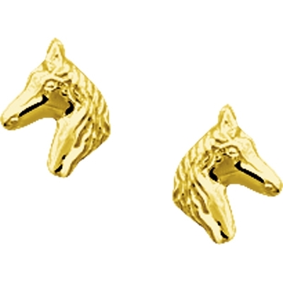 Treasure Collection TC-2200 Gouden paardenhoofd oorbellen 7x6 mm