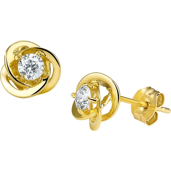 Treasure Collection TC-40816 Gouden oorknoppen met zirkonia 7x7 mm