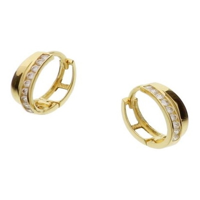 Treasure Collection TC-49226 14 karaat gouden klapcreolen met zirkonia 12 mm