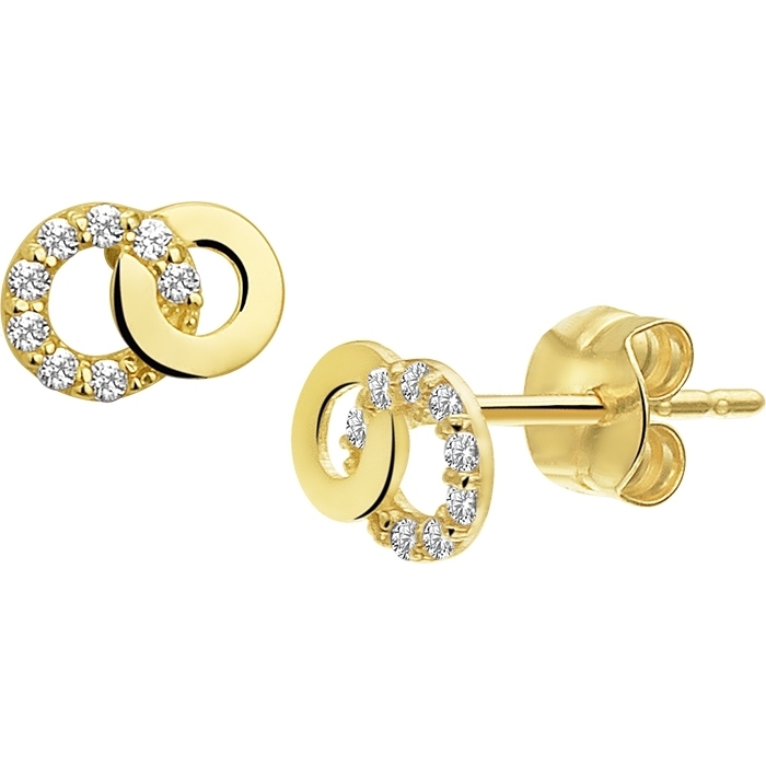 Treasure Collection TC-45747 14 karaat gouden oorknopjes met zirkonia 6,5 mm