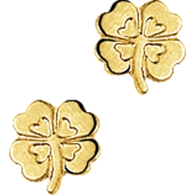 Treasure Collection TC-42824 Gouden oorknoppen klaver 5,5x5 mm