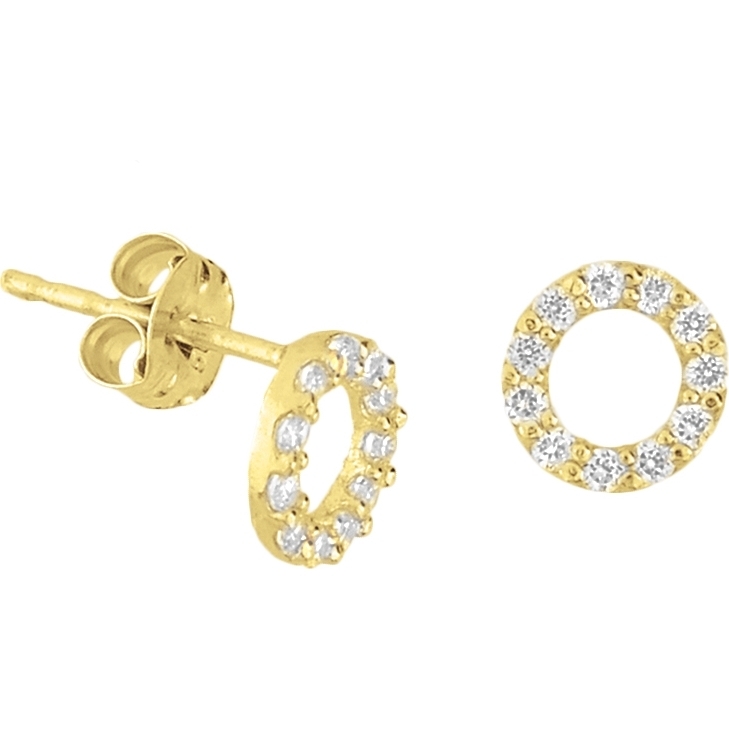 Treasure Collection TC-42856 Gouden oorknoppen zirkonia 6,5x6,5 mm