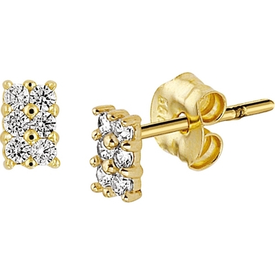 Treasure Collection TC-42858 Gouden oorknoppen zirkonia 4,5x3 mm