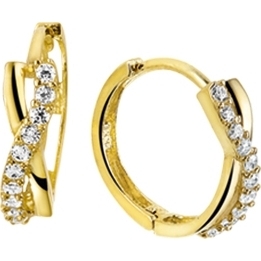Treasure Collection TC-42892 Gouden klapcreolen zirkonia
