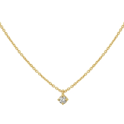 collier diamant 010ct h si 41 - 43 - 45 cm 14K geelgoud
