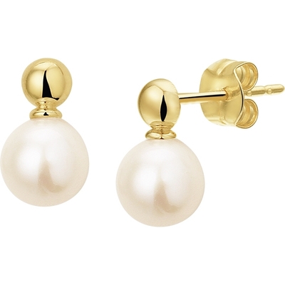 Treasure Collection TC-43791 Gouden oorknoppen parel 9x5,5 mm