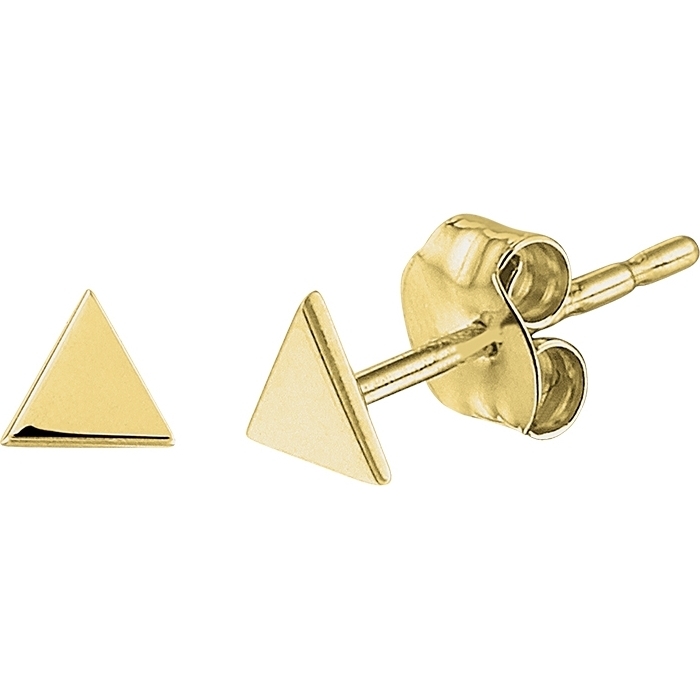 Treasure Collection TC-45739 14 karaat gouden oorknopjes driehoek 4,5 mm