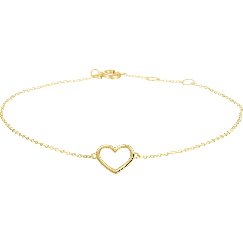 Treasure Collection L381 14 karaat gouden armband met hartje 16-18 cm