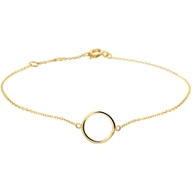 Treasure Collection TC-49167 14 karaat gouden armband met rondje 16,5-18,5 cm