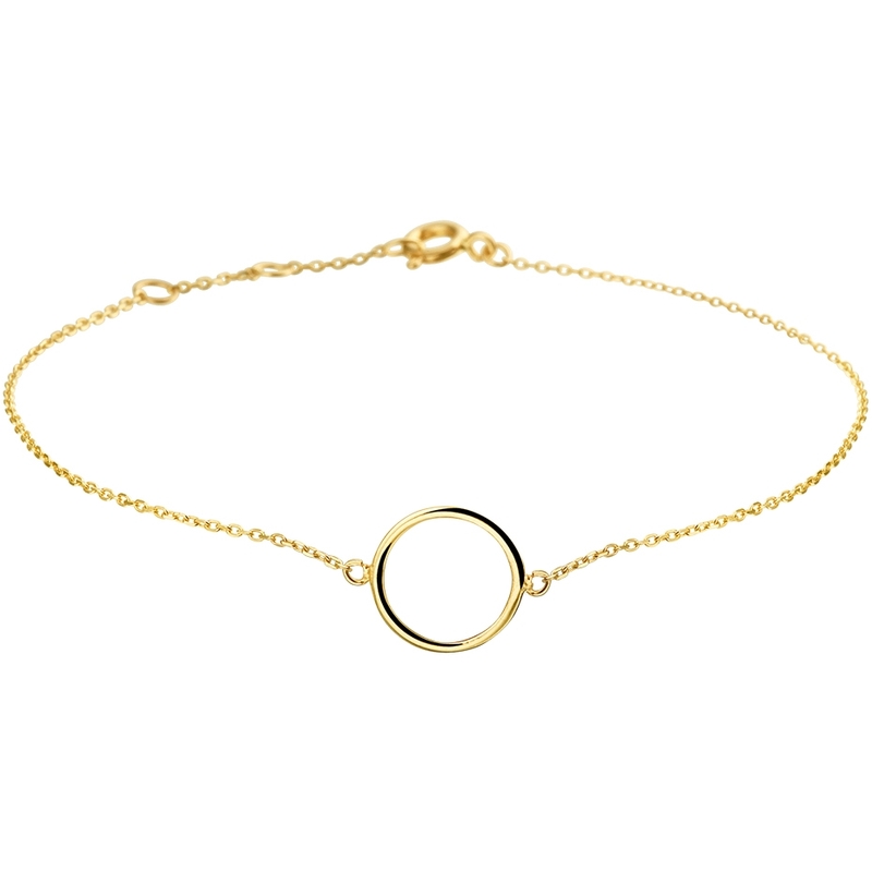 Treasure Collection TC-49167 14 karaat gouden armband met rondje 16,5-18,5 cm