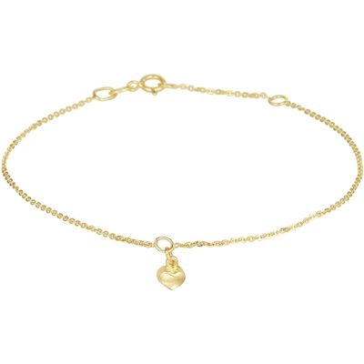Treasure Collection TC-49169 14 karaat gouden armband met hartje 16,5-18,5 cm