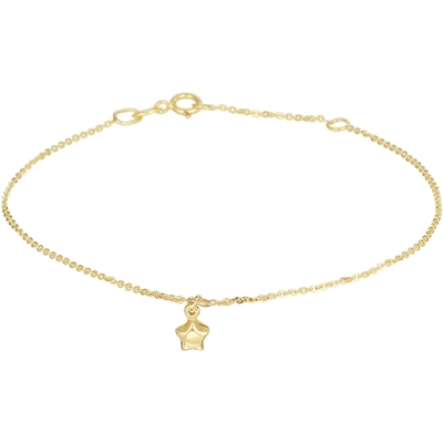 Treasure Collection TC-49170 14 karaat gouden armband met ster 16,5-18,5 cm