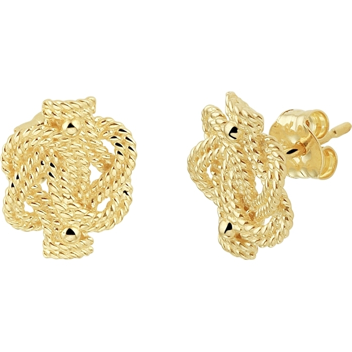 Treasure Collection TC-52977 14 karaat gouden oorknoppen Surinaamse mattenklopper 11 mm