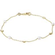 Treasure Collection TC-48841 14 karaat gouden armband met parel 17-19 cm