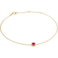 armband robijn 155 - 17 - 185 cm 14K geelgoud