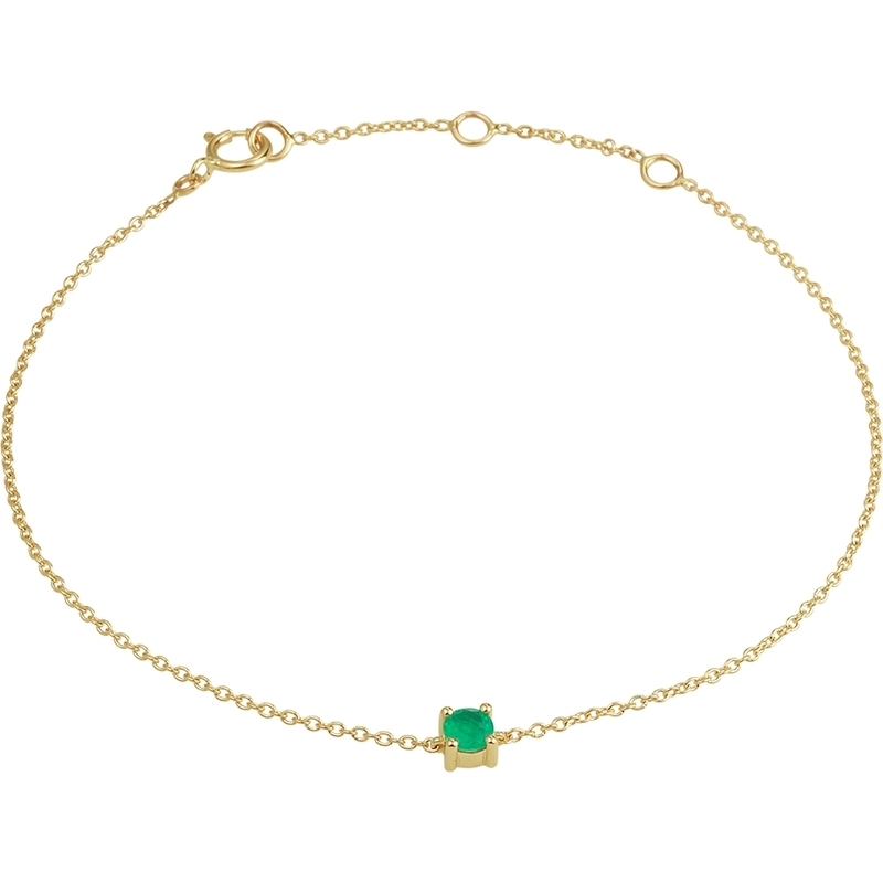Treasure Collection TC-881879 14 karaat gouden armband met smaragd 15,5-18,5 cm