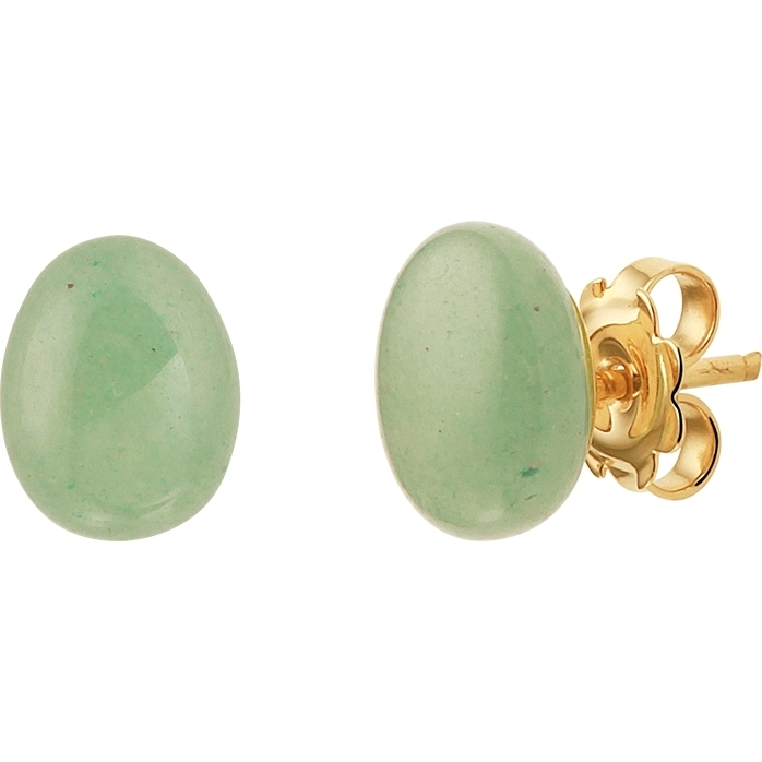 Treasure Collection L240 14 karaat gouden oorknoppen met aventurijn 10 mm