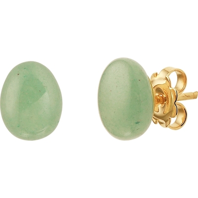 Treasure Collection L240 14 karaat gouden oorknoppen met aventurijn 10 mm