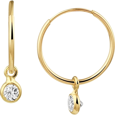 oorringen zirkonia 14K geelgoud