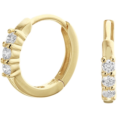 klapoorringen diamant 018ct 2x 009ct h si 14K geelgoud