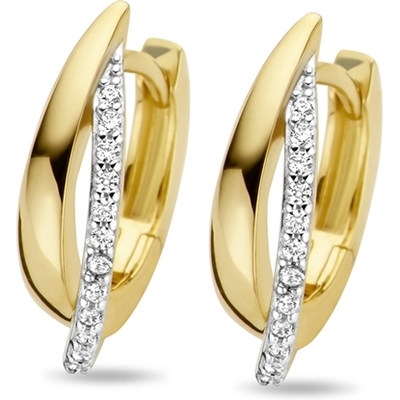Treasure Collection N598 14k gouden klapcreolen met zirkonia 16 mm