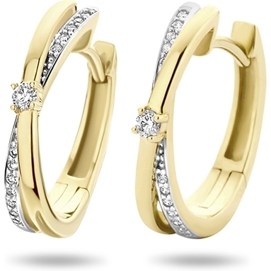 The House Of Jewels THOJ0076 14k gouden klapcreolen met 0,14 ct diamant