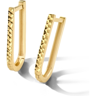 klapoorringen gediamanteerd 14K geelgoud