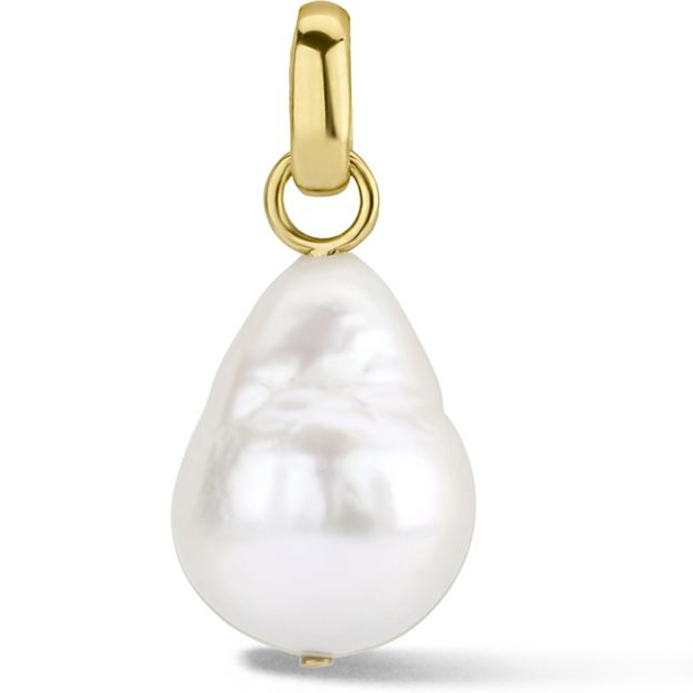 Treasure Collection Q473 14 karaat gouden hanger met parel 24 mm